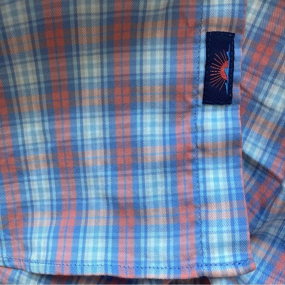 Faherty Men's Blue and Pink Plaid Casual Button Down Shirt Cotton/ Nylon Size S - Picture 10 of 12